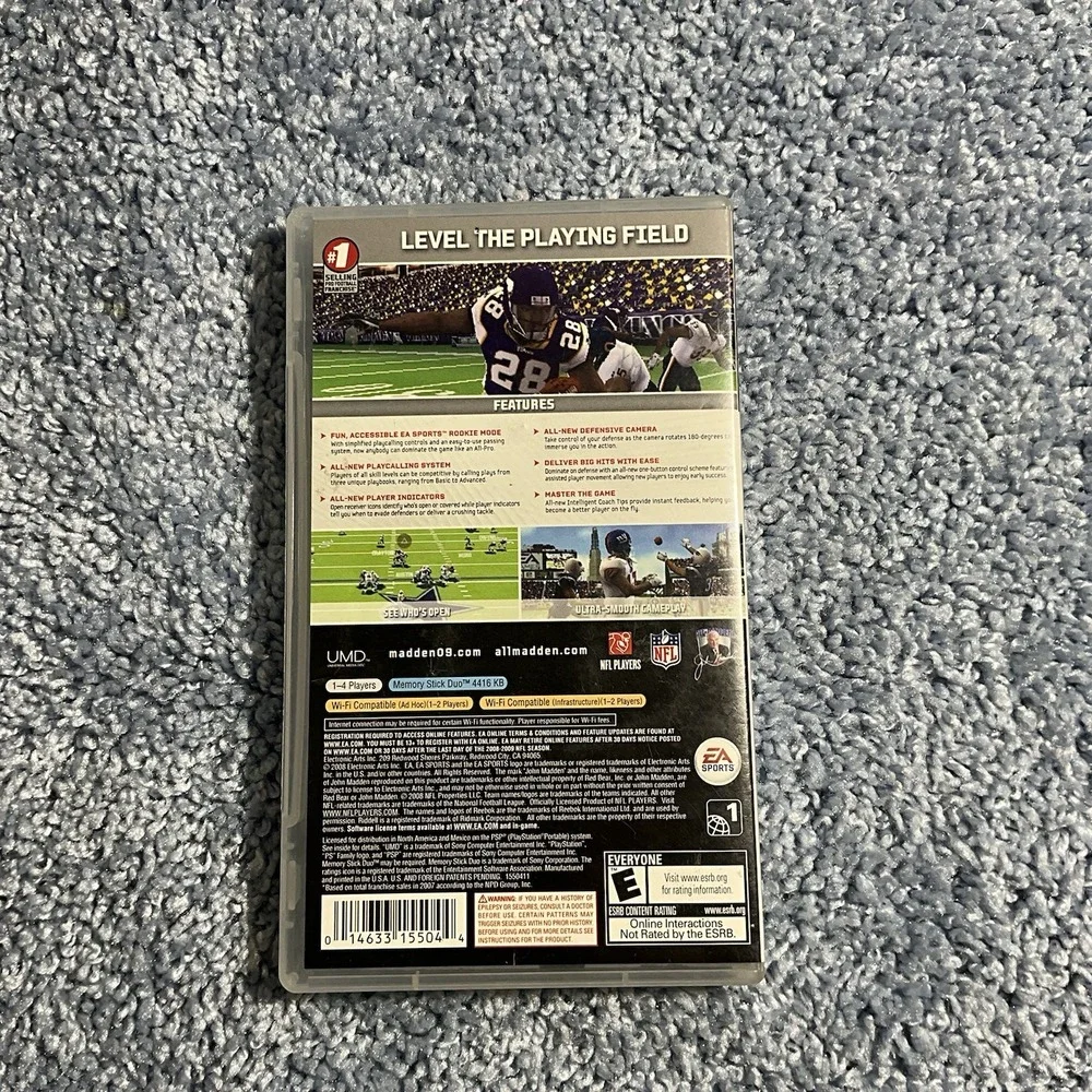 PSP Madden NFL 09 Sony For PSP UMD Football 2E Playstation Portable